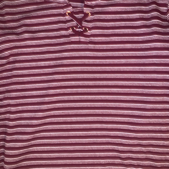 Justice Maroon Striped Long Sleeve Top - Picture 7 of 8